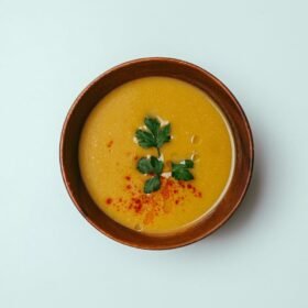 pumpkin soup with paprika and parsley