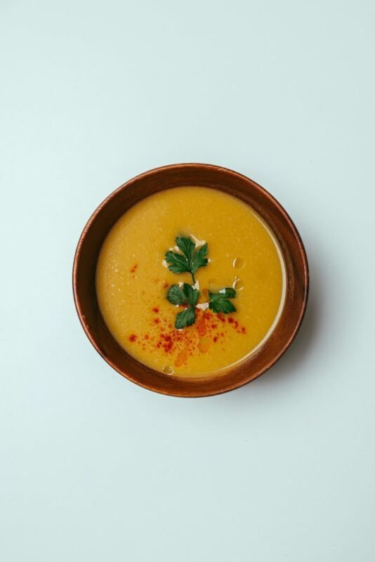pumpkin soup with paprika and parsley