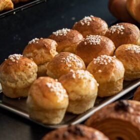 muffins bread rolls and croissants