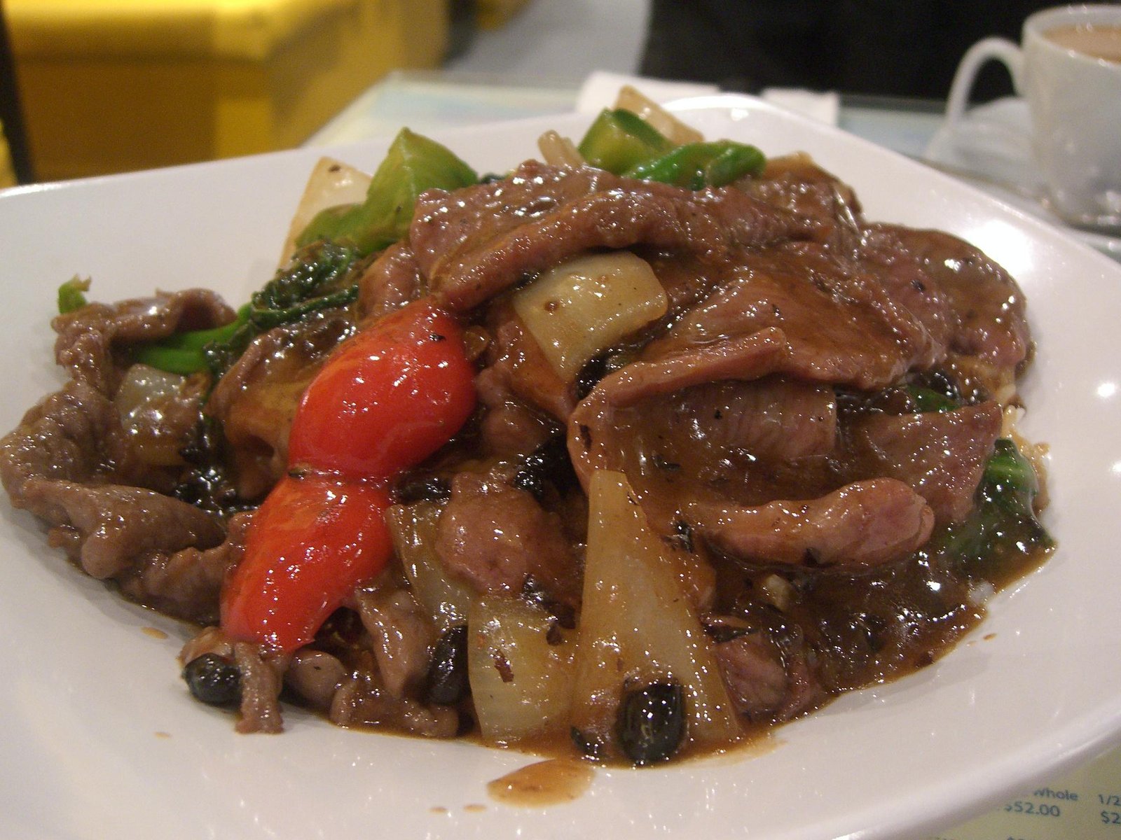 Black Bean Beef on Rice