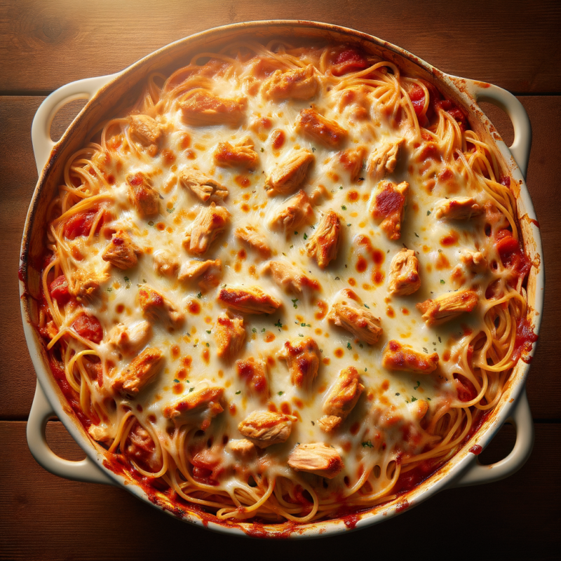 Spaghetti baked, also known as baked spaghetti, is a delicious dish where cooked spaghetti noodles are mixed with a savory tomato sauce, dice chicken, and cheese. The mixture is then layered in a casserole dish, topped with more cheese, and baked in the oven until it's hot and bubbly.