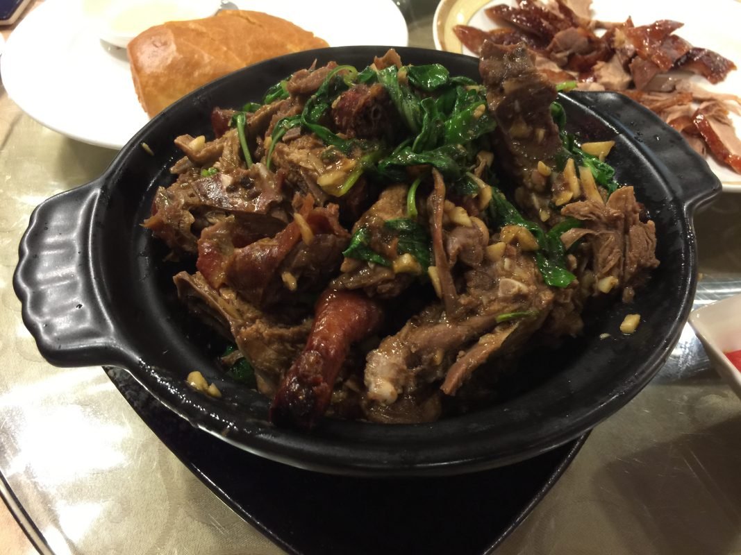 Fried duck bones
