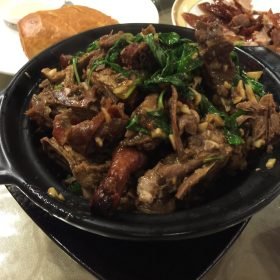 Fried duck bones