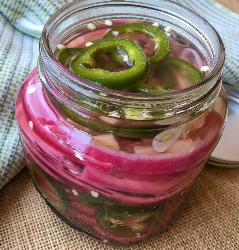 Paleo Pickled Jalapeno Peppers &amp; Red Onion