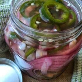 Paleo Pickled Jalapeno Peppers &amp; Red Onion